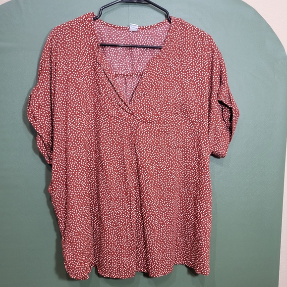 Size L Old Navy Red Spotted Short Sleeve Tunic - Picture 2 of 5